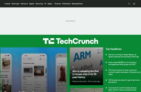 TechCrunch 网站预览