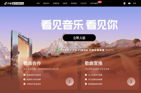 抖音音乐开放平台 网站预览