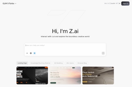 Z.ai 网站预览