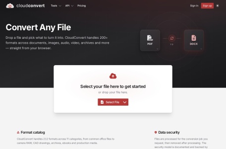 CloudConvert 网站预览